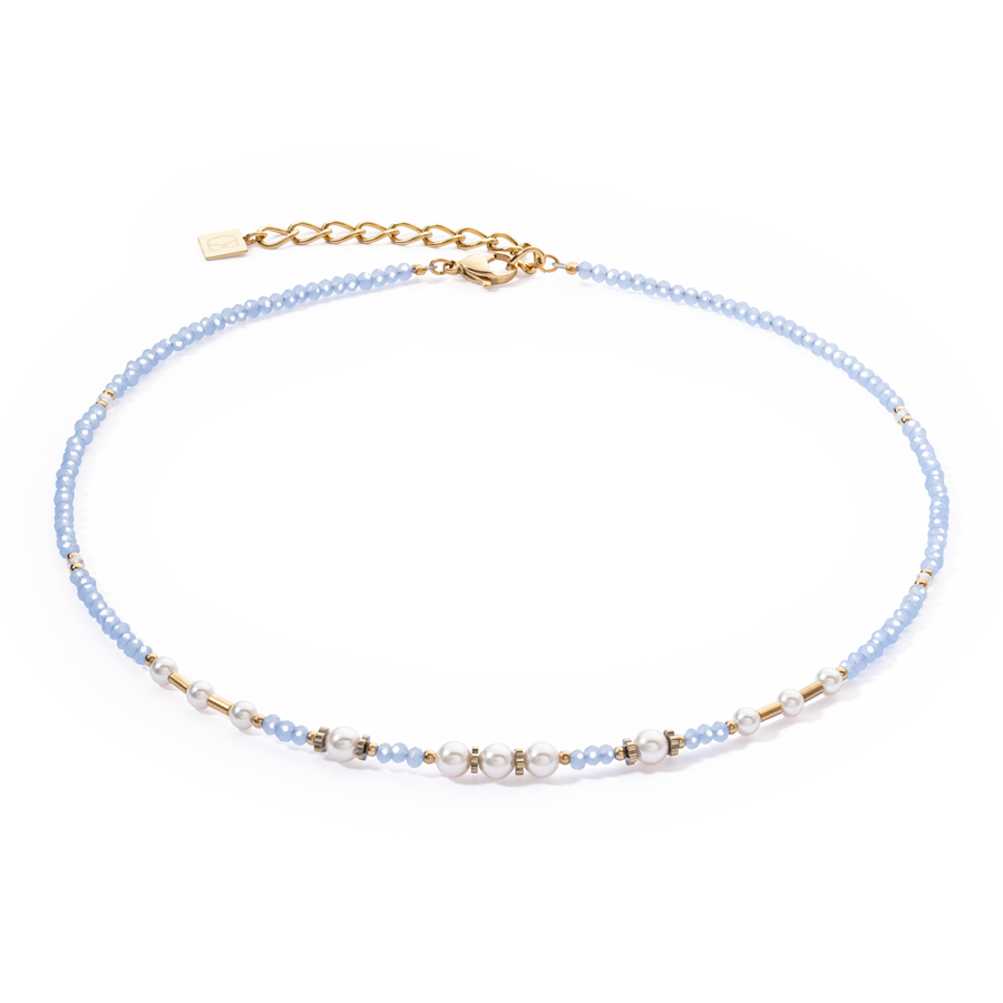 Collier Little Twinkle Pearl Mix bleu clair