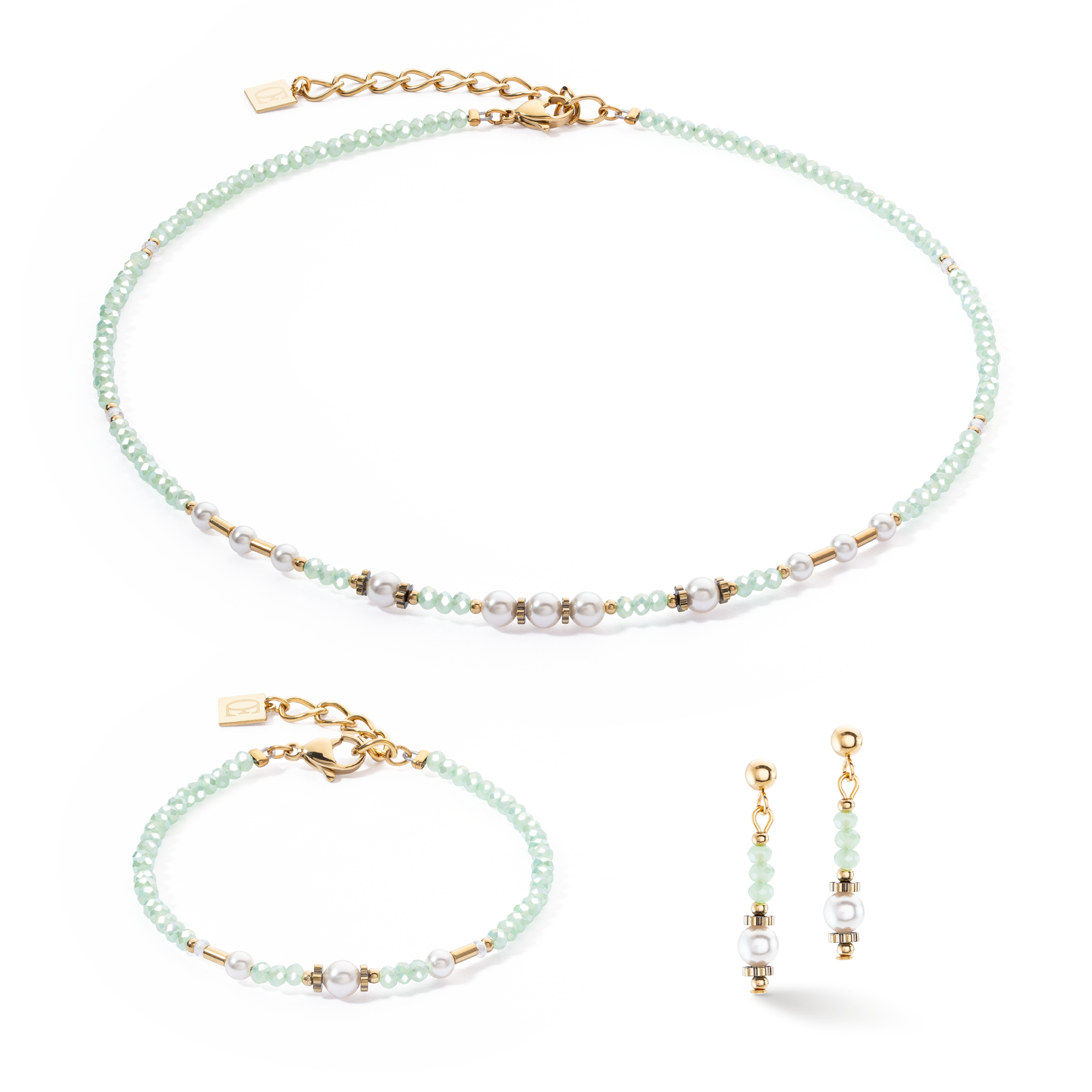 Boucles d'oreilles Little Twinkle Pearl Mix vert clair
