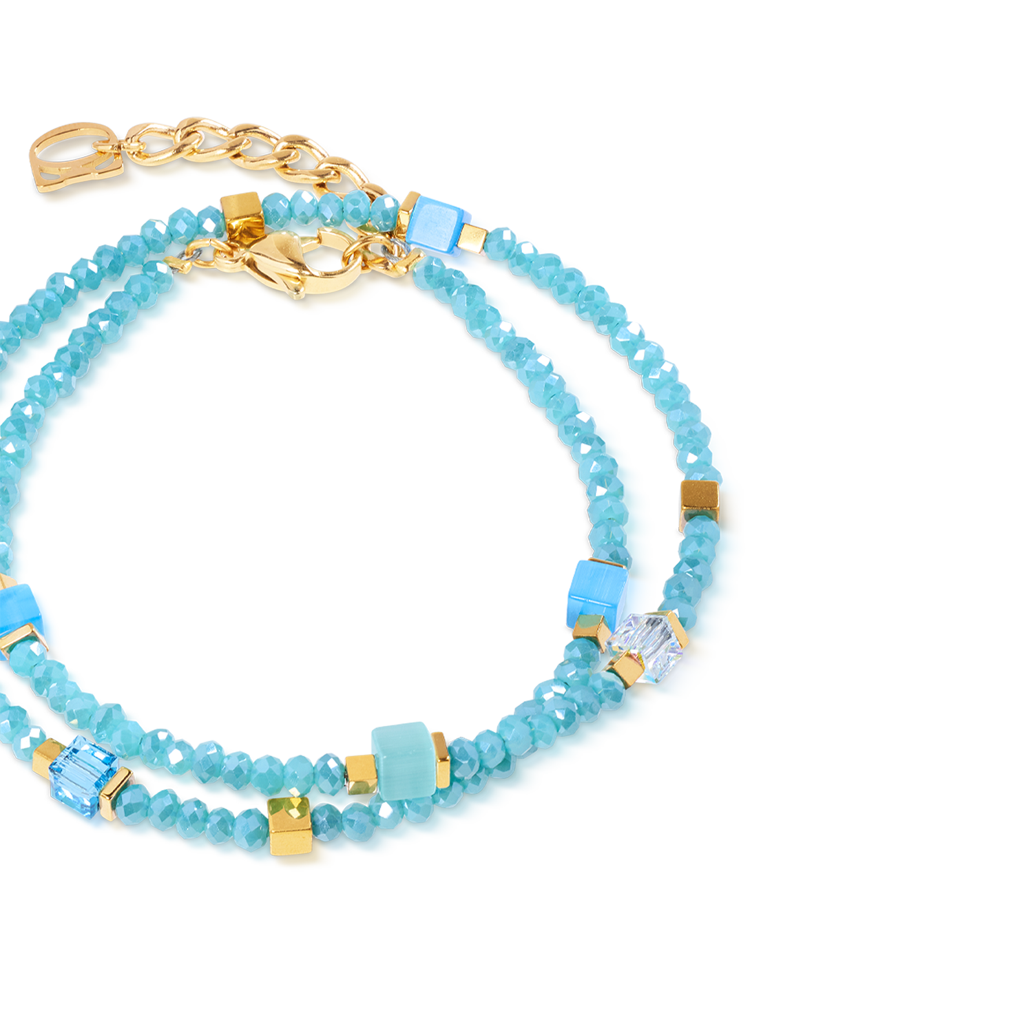 Joyful Colours Flex Bracelet or-turquoise