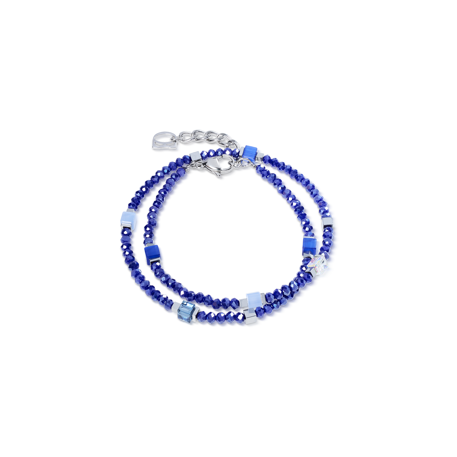 COEUR DE LION Joyful Colours Flex Bracelet argent-bleu – Vue de face