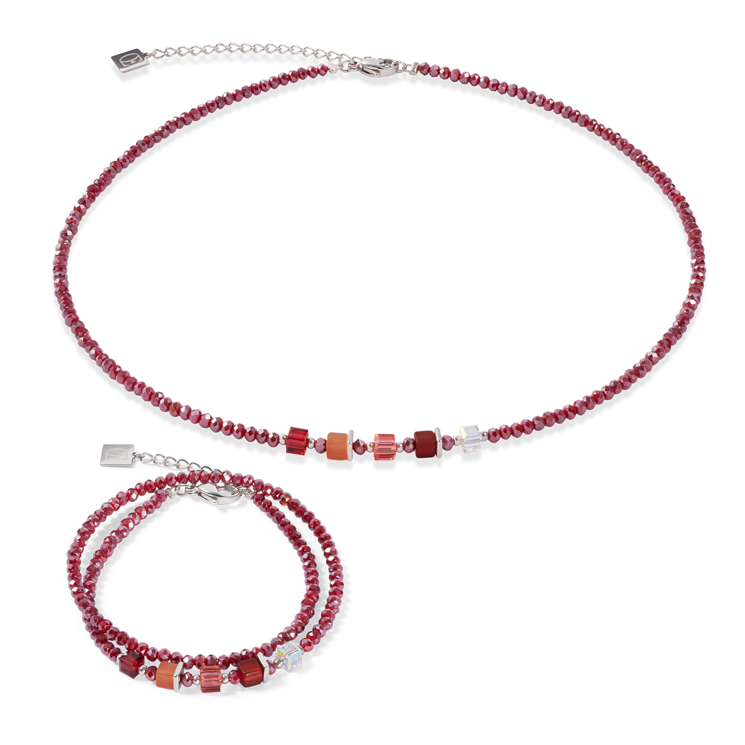 Joyful Colours Update Collier argent-rouge