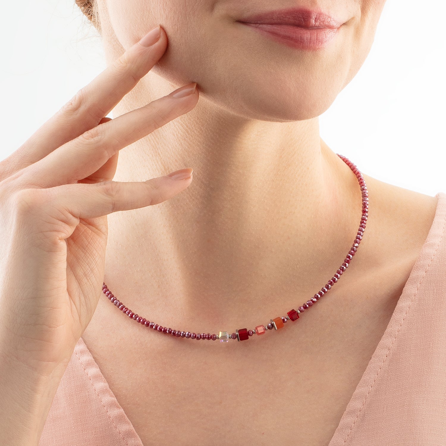 Joyful Colours Update Collier argent-rouge