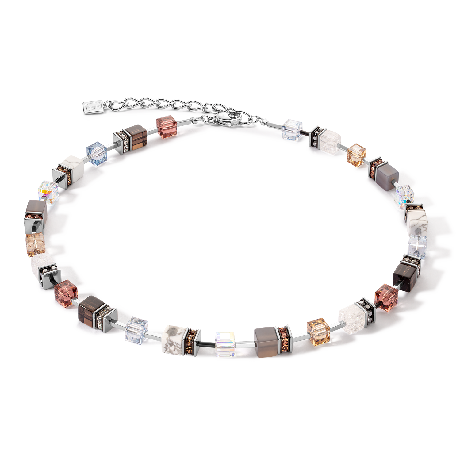 Collier GeoCUBE® Iconic Statement Precious cognac-beige