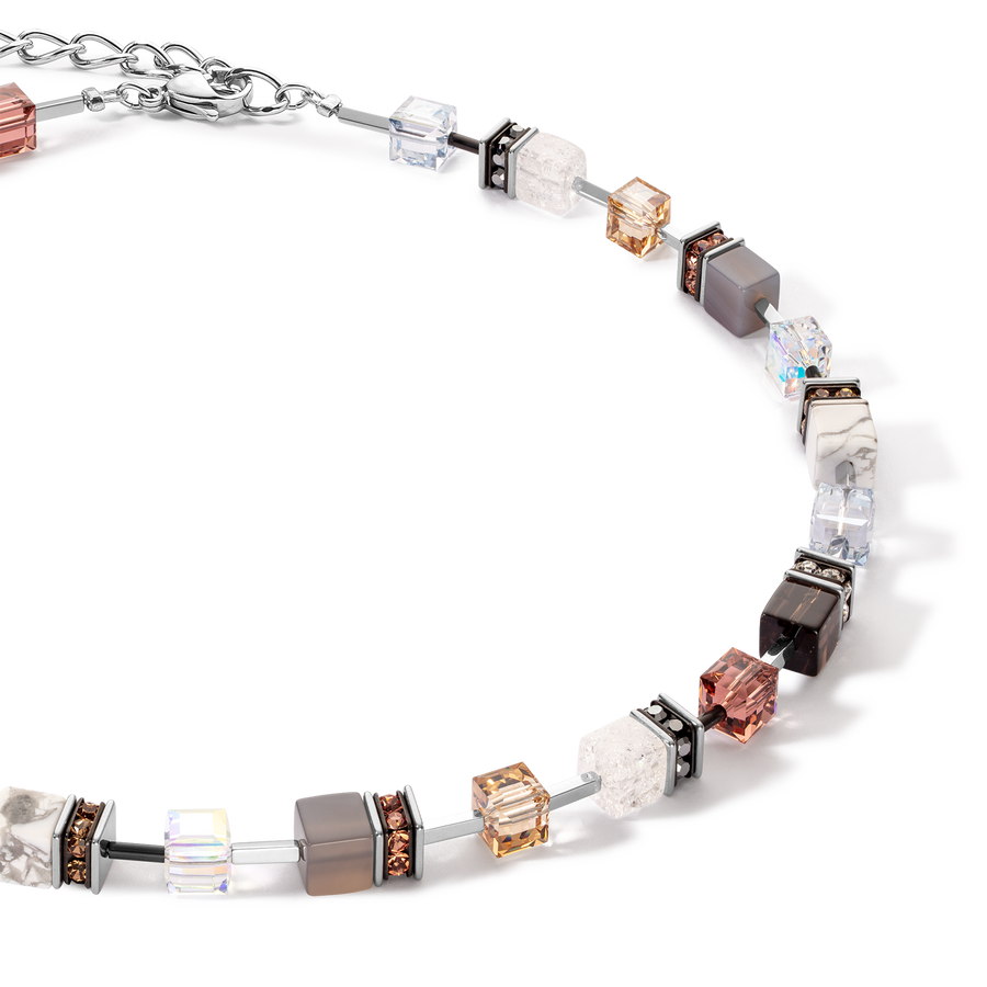 Collier GeoCUBE® Iconic Statement Precious cognac-beige