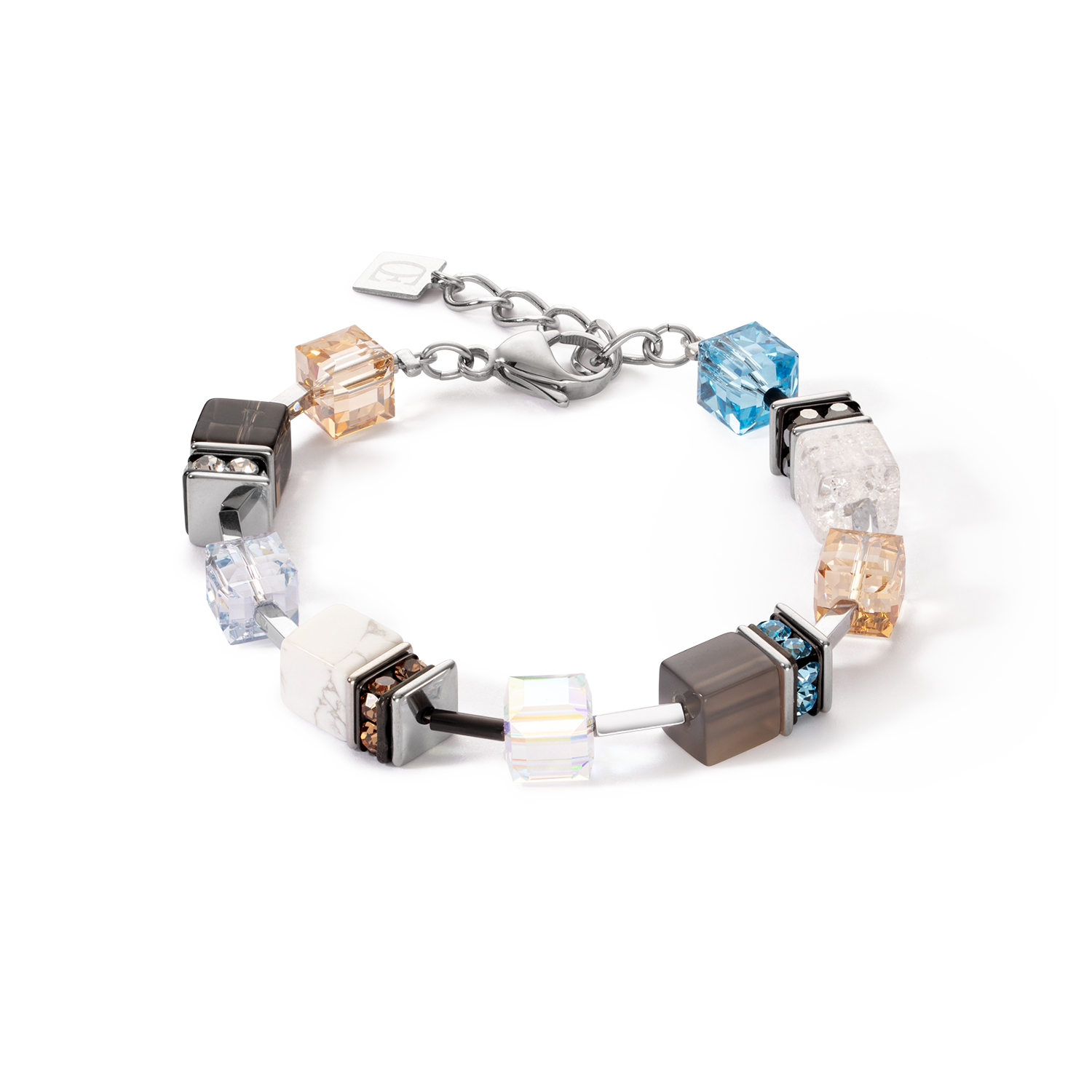 Bracelet GeoCUBE® Iconic Statement Precious aqua-beige
