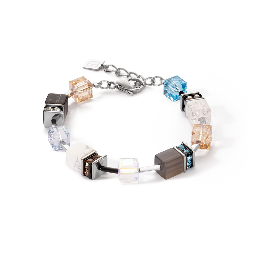 Bracelet GeoCUBE® Iconic Statement Precious aqua-beige