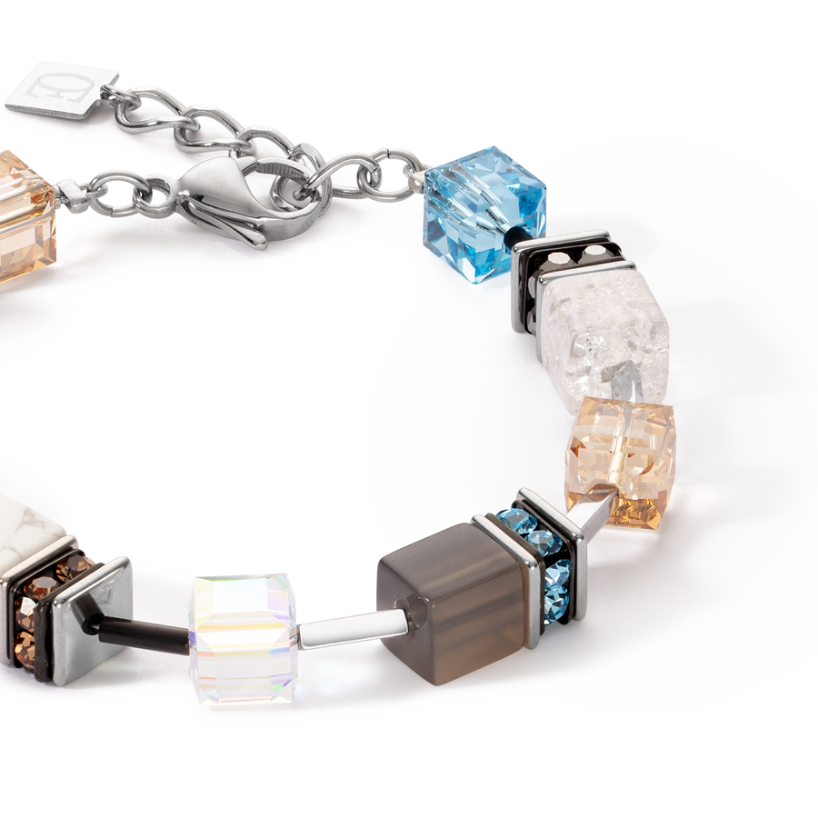 Bracelet GeoCUBE® Iconic Statement Precious aqua-beige
