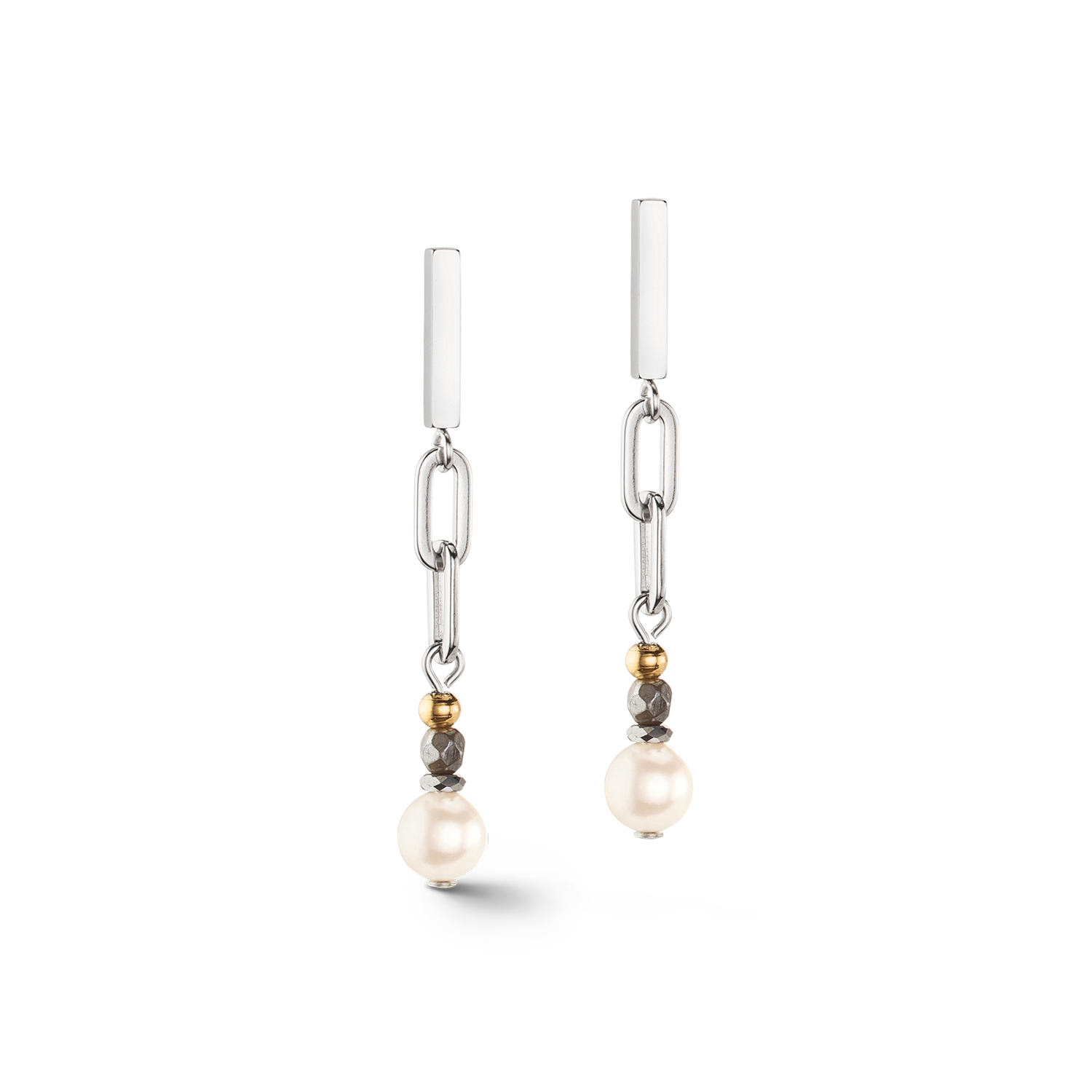 Boucles d'oreilles Classic Layer argent gris