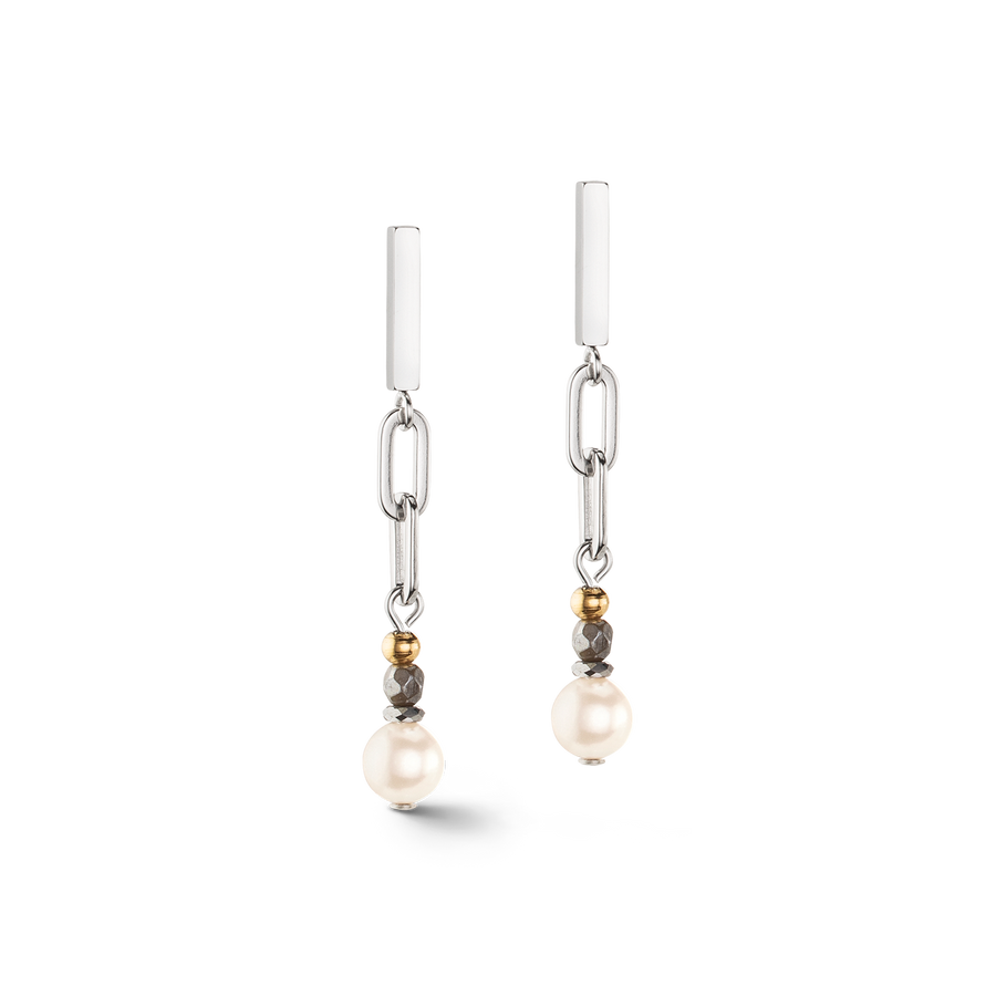 Boucles d'oreilles Classic Layer argent gris