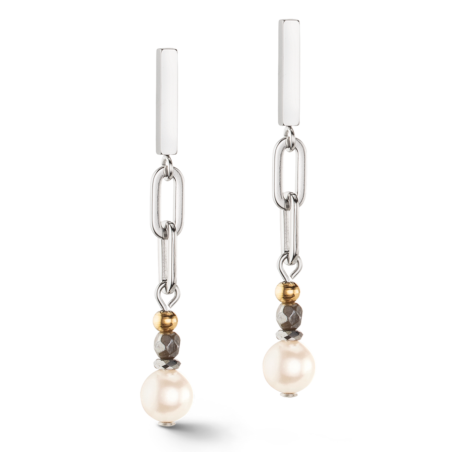 Boucles d'oreilles Classic Layer argent gris