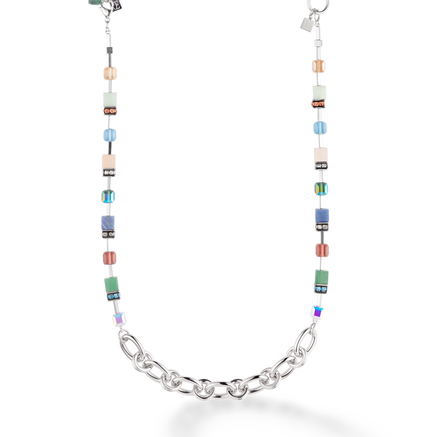 Collier GeoCUBE® Statement Precious Chunky Chain Multiwear 35 multicolore