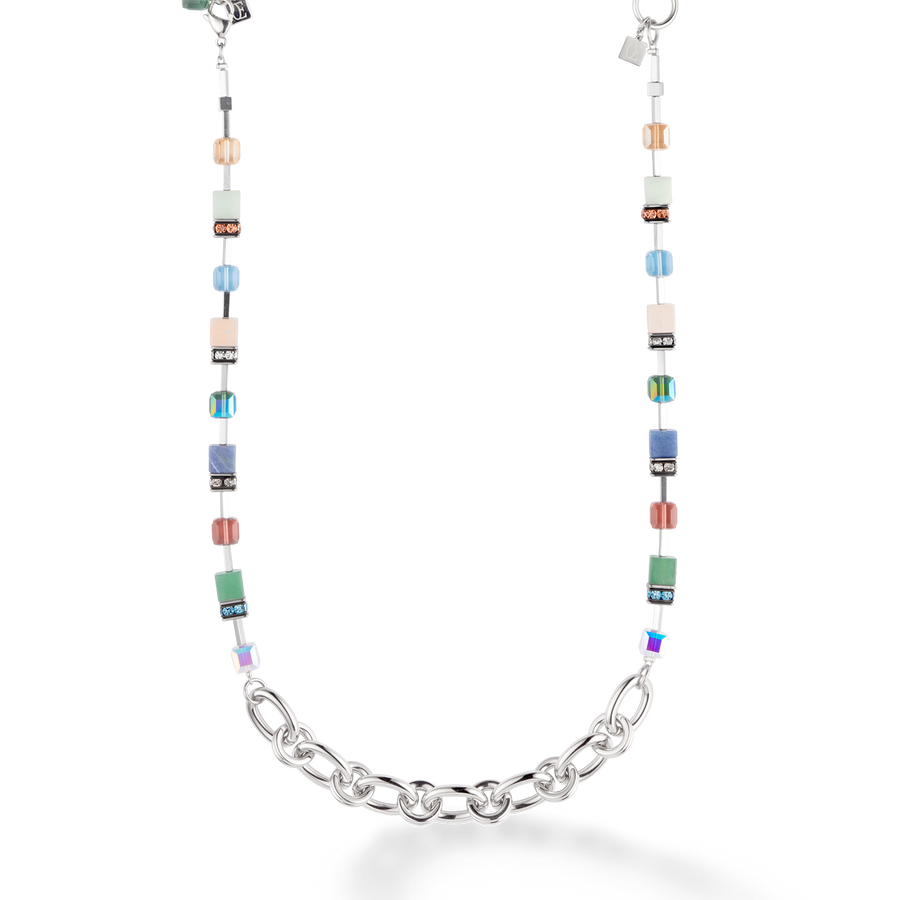 Collier GeoCUBE® Statement Precious Chunky Chain Multiwear 35 multicolore