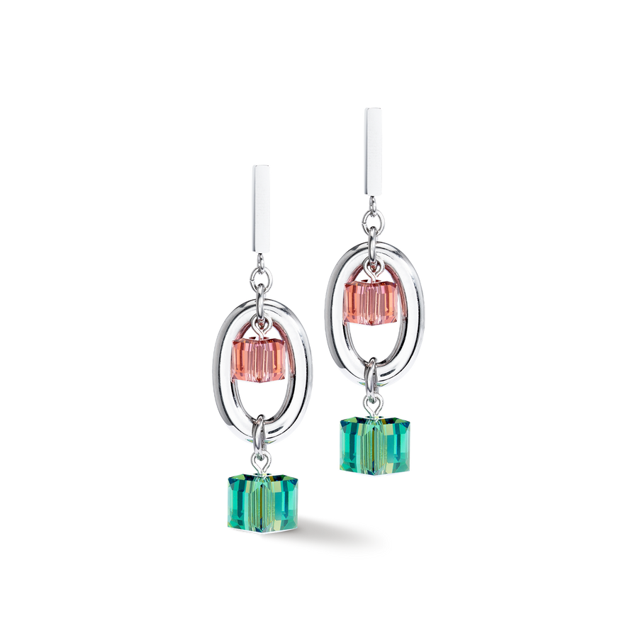 Boucles d'oreille GeoCUBE® Statement Precious Chunky Chain Multiwear 35 multicolore