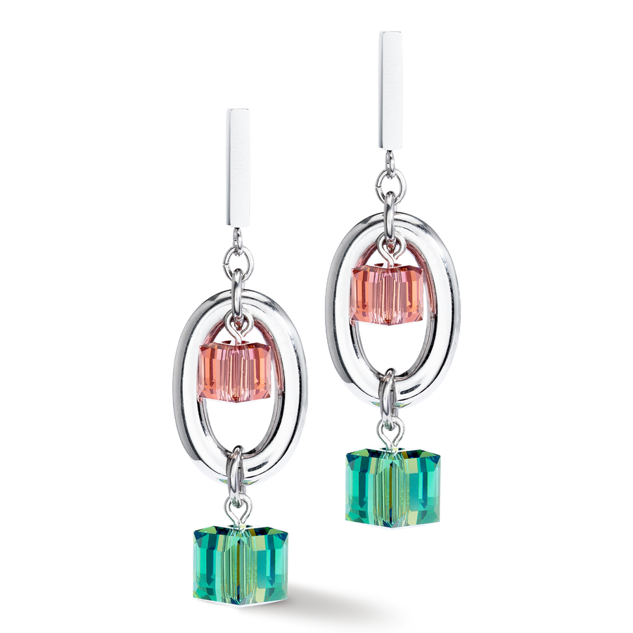 Boucles d'oreille GeoCUBE® Statement Precious Chunky Chain Multiwear 35 multicolore