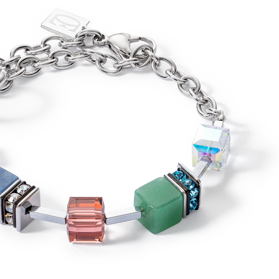 Bracelet GeoCUBE® Statement Precious Chunky Chain Multiwear 35 multicolore