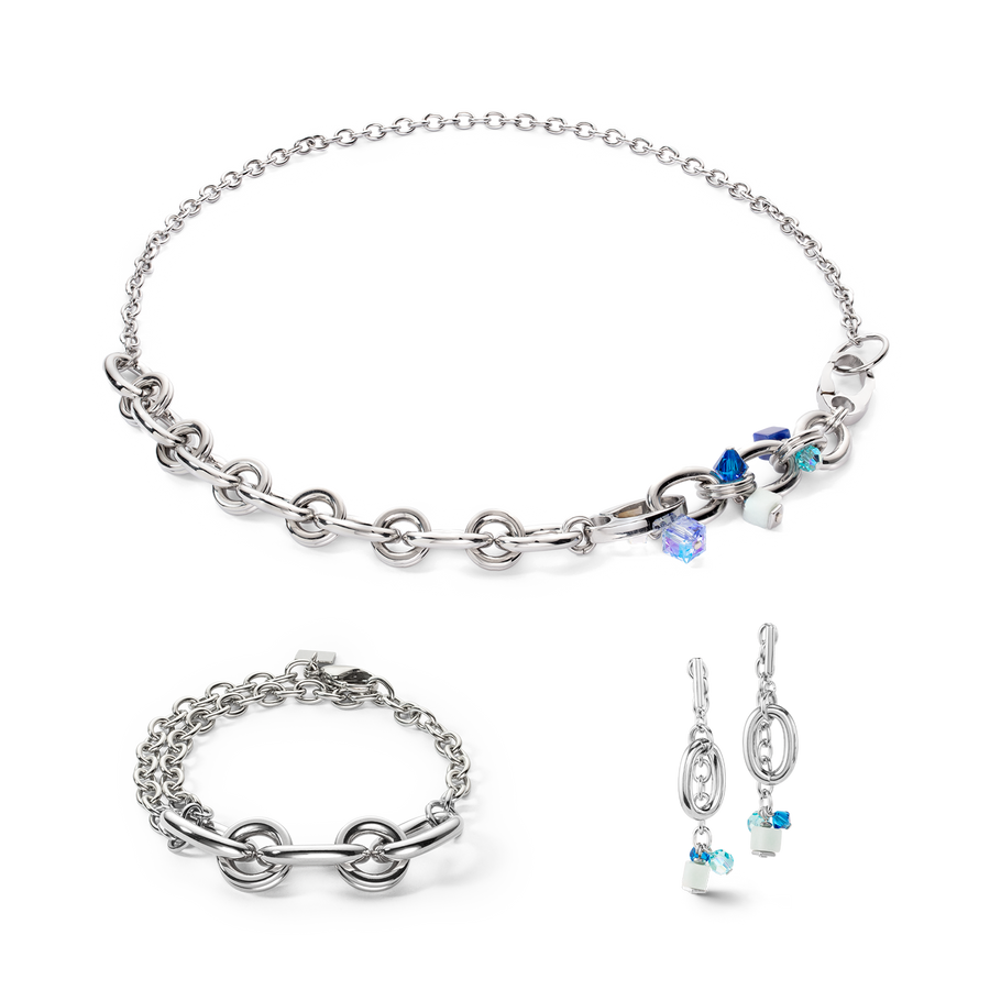 Collier Neptunes Treasure argent bleu
