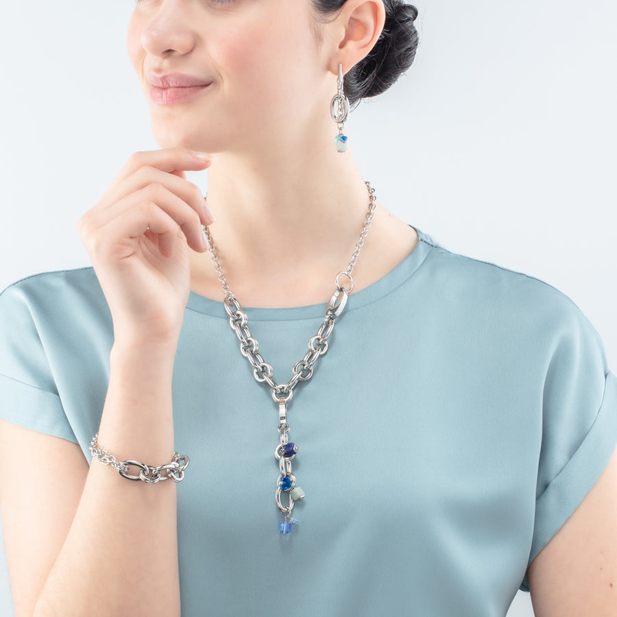 Collier Neptunes Treasure argent bleu