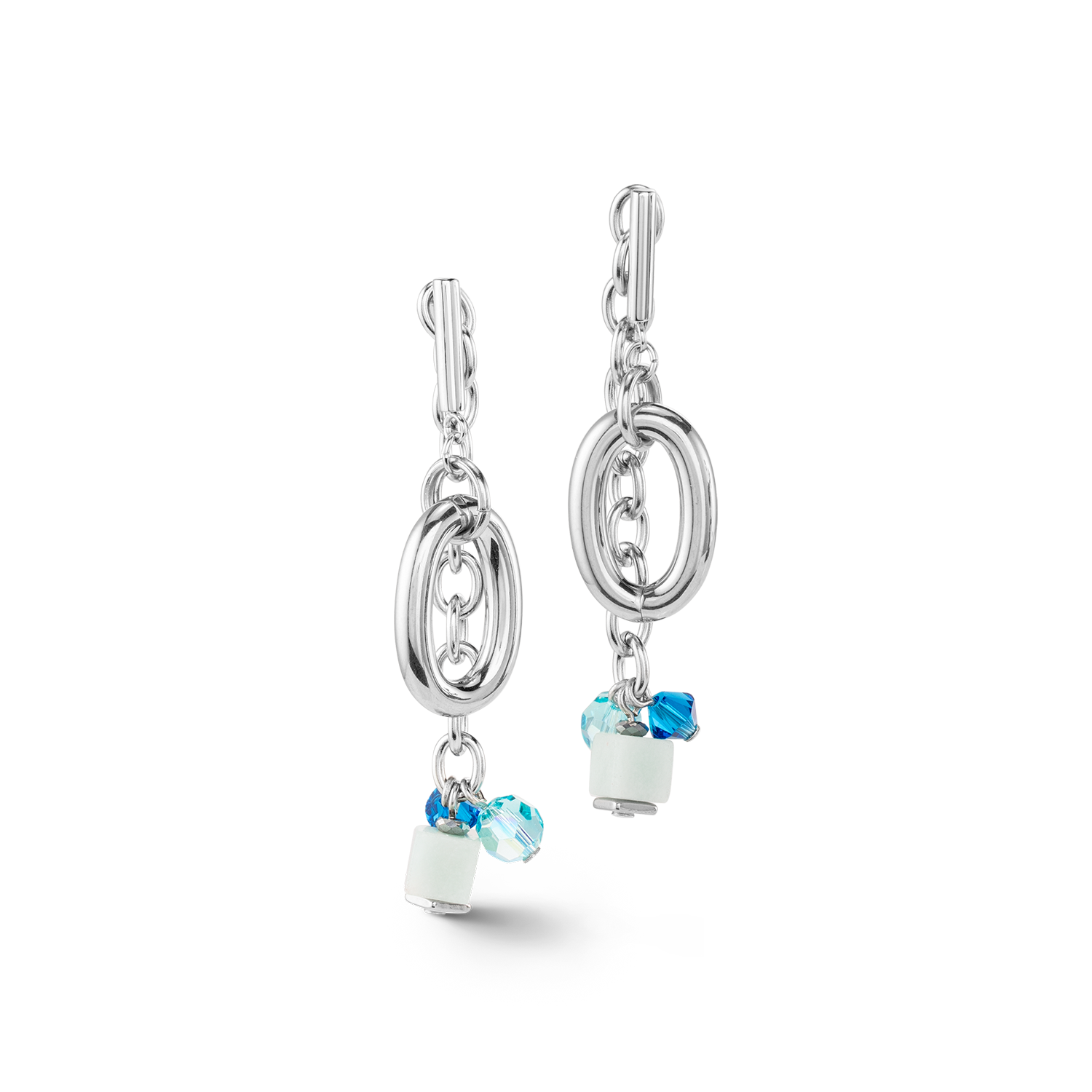 Boucles d'oreilles Neptunes Treasure argent bleu