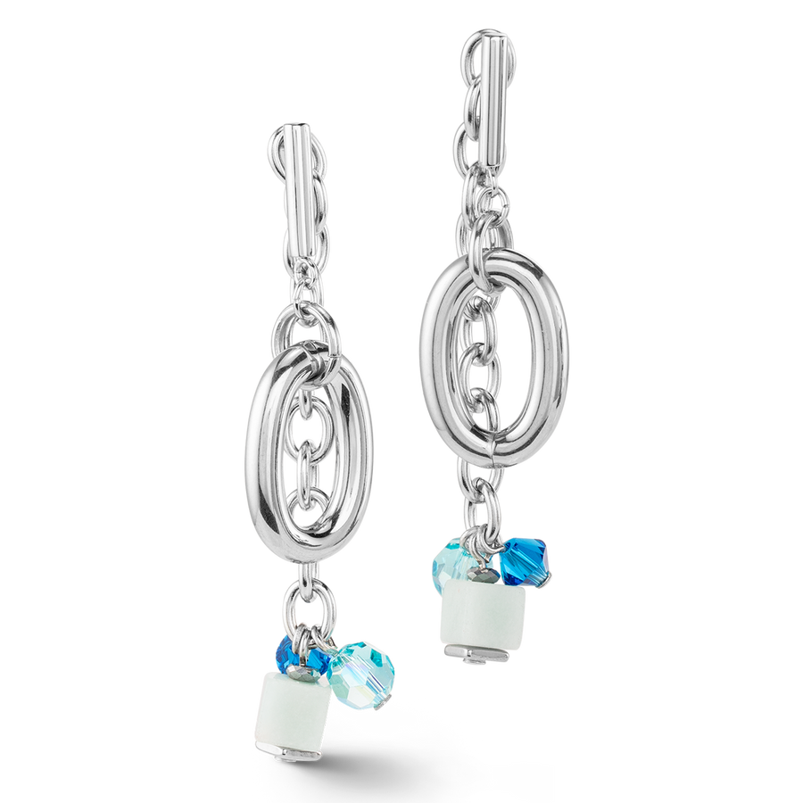 Boucles d'oreilles Neptunes Treasure argent bleu