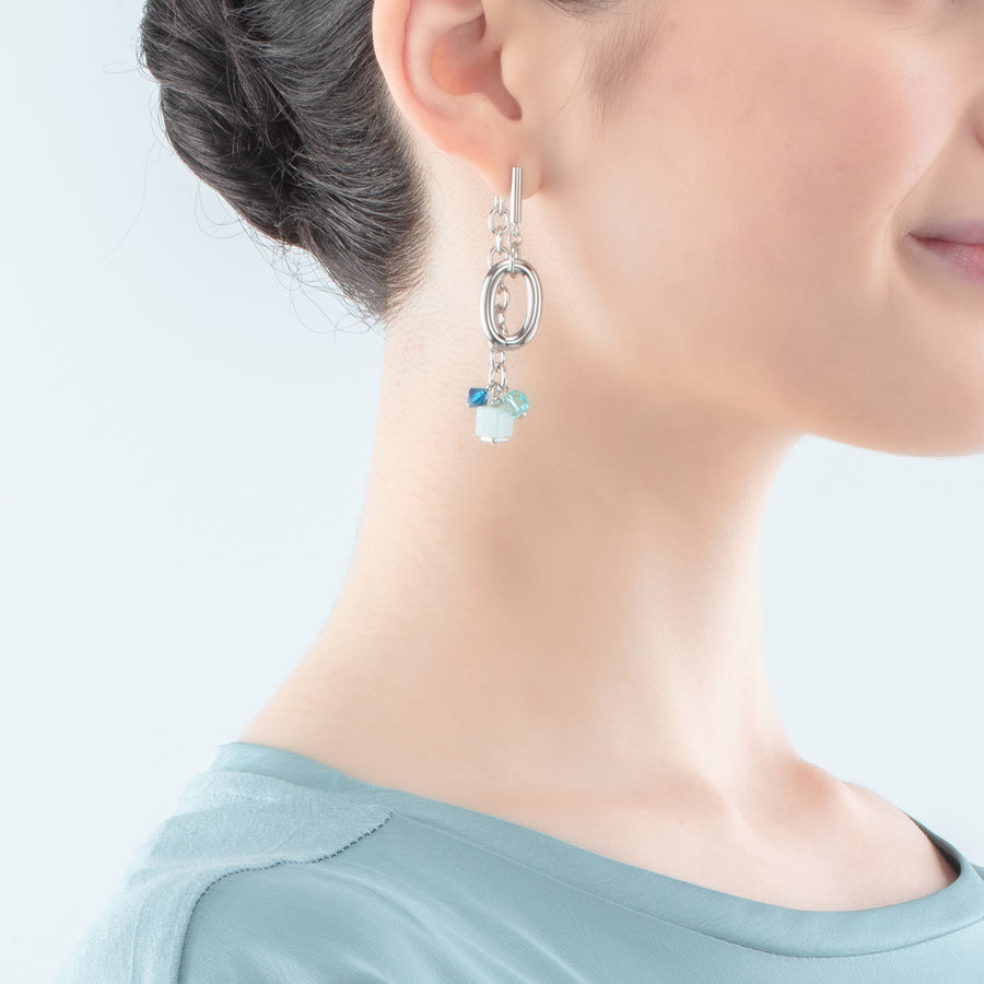Boucles d'oreilles Neptunes Treasure argent bleu