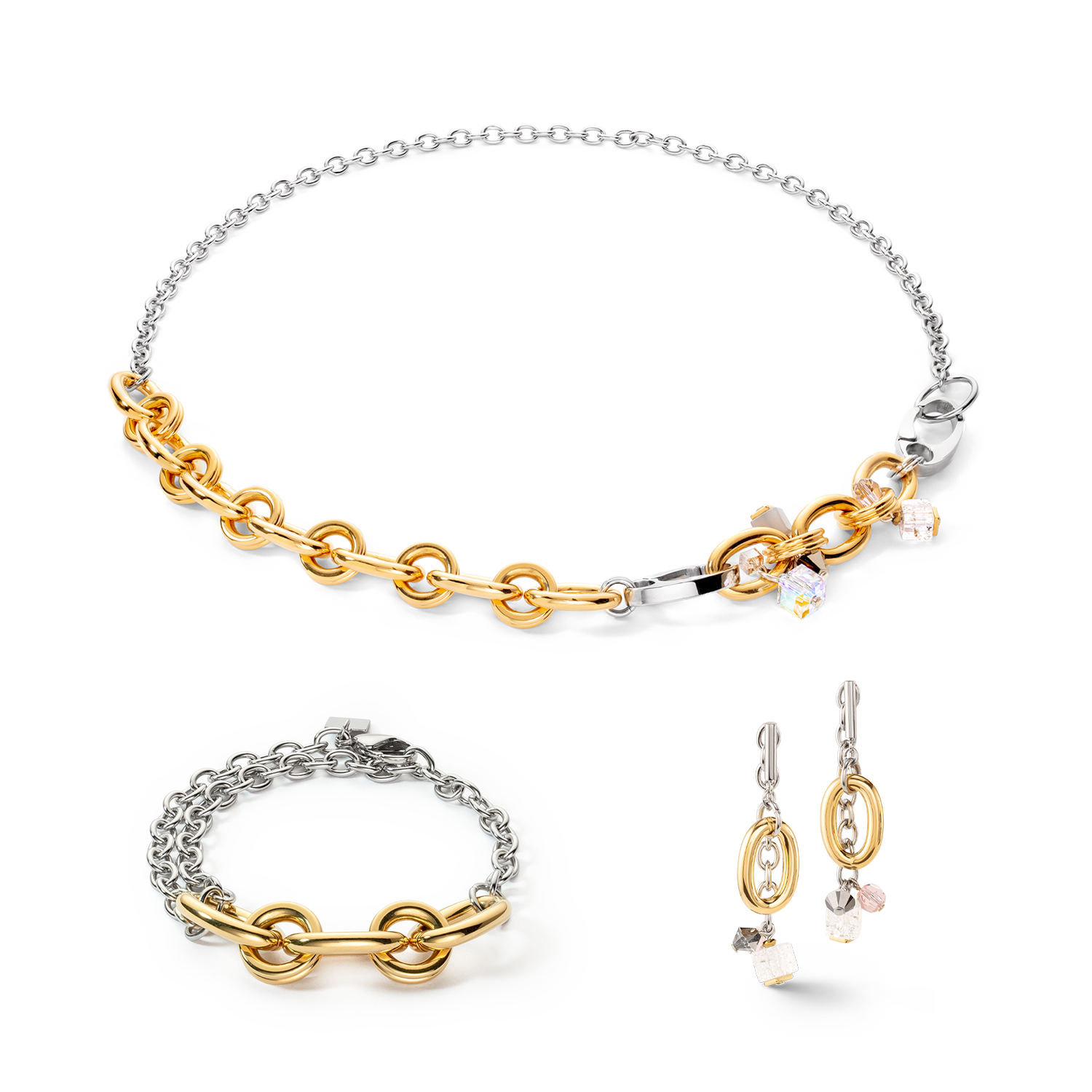 Boucles d'oreilles Neptunes Treasure bicolore