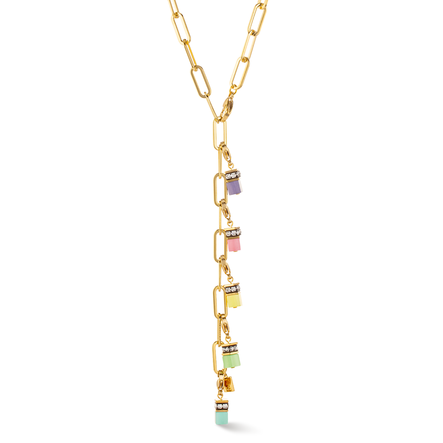 Collier Happy Iconic Cube Charms or pastel