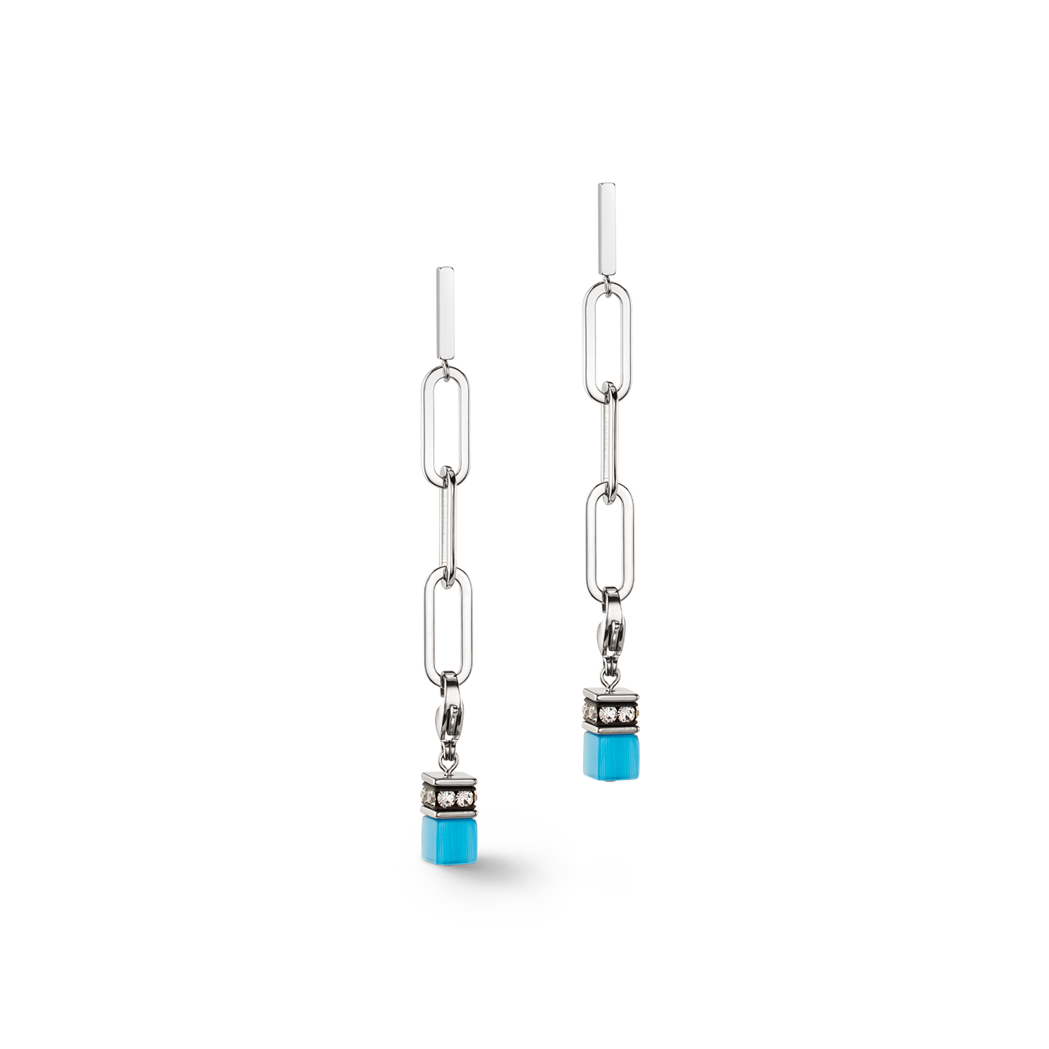 Boucles d'oreilles Happy Iconic Cube Charms argent pastel