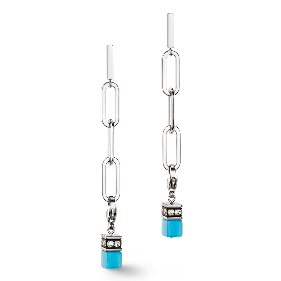 Boucles d'oreilles Happy Iconic Cube Charms argent pastel