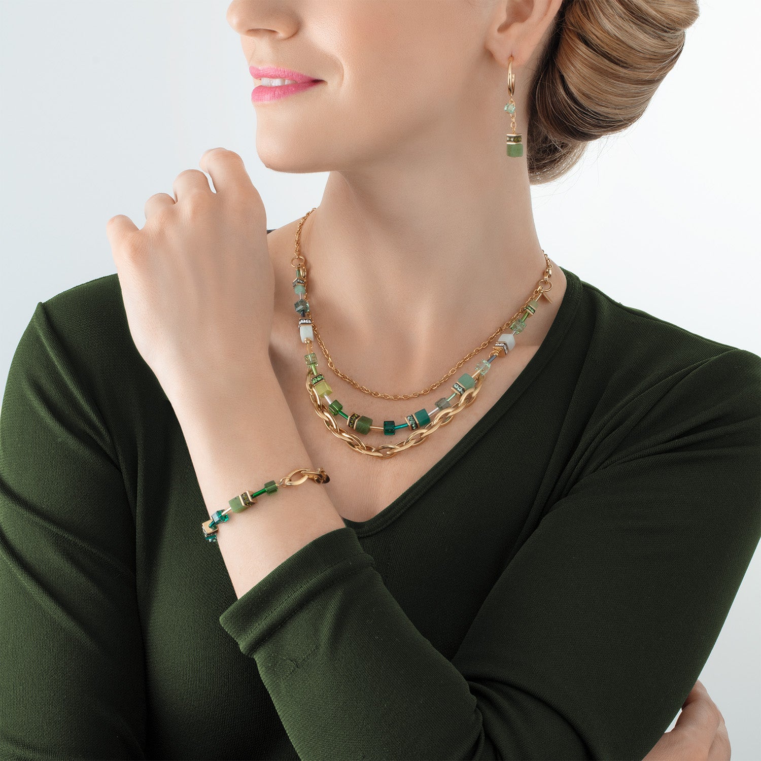 Collier GeoCUBE® Festive Layer or-vert