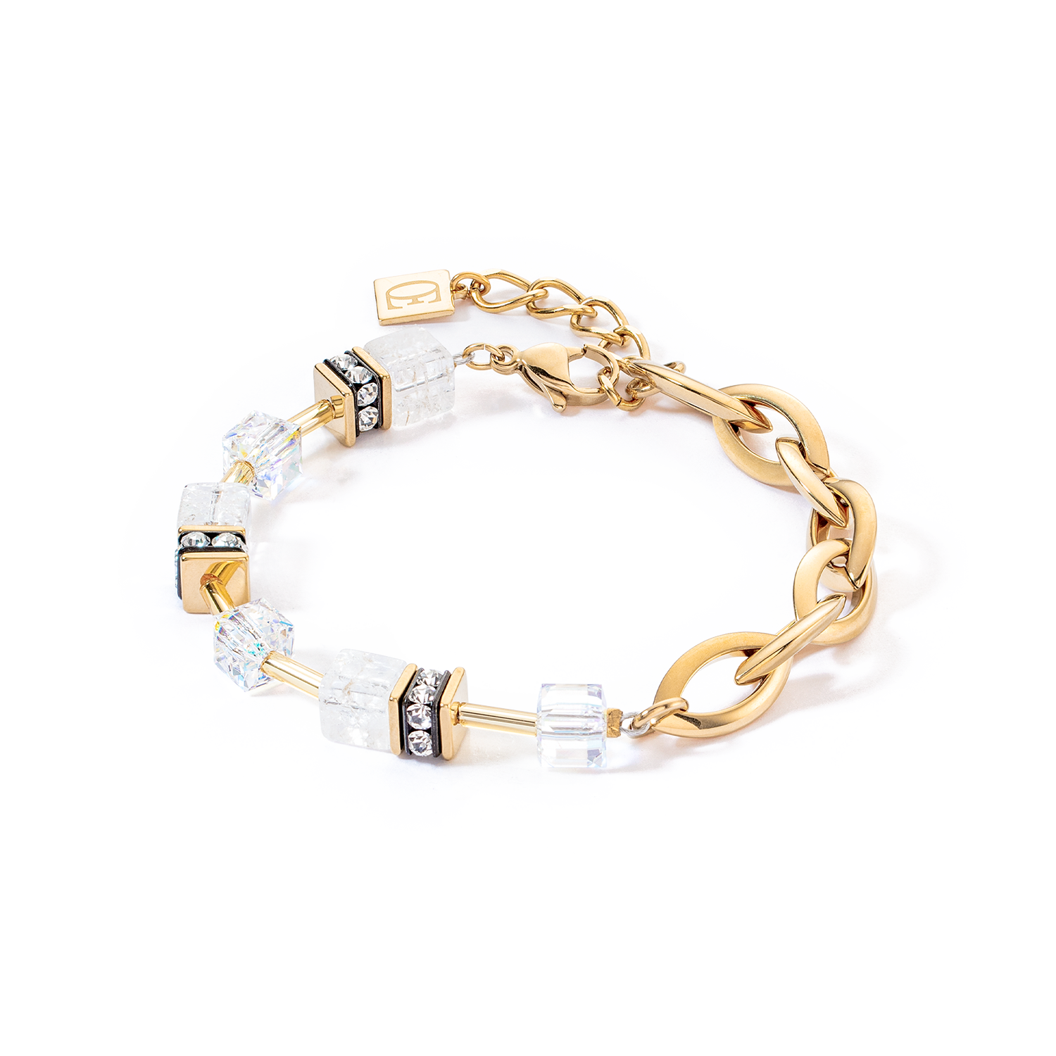 Bracelet GeoCUBE® Festive Layer or-blanc