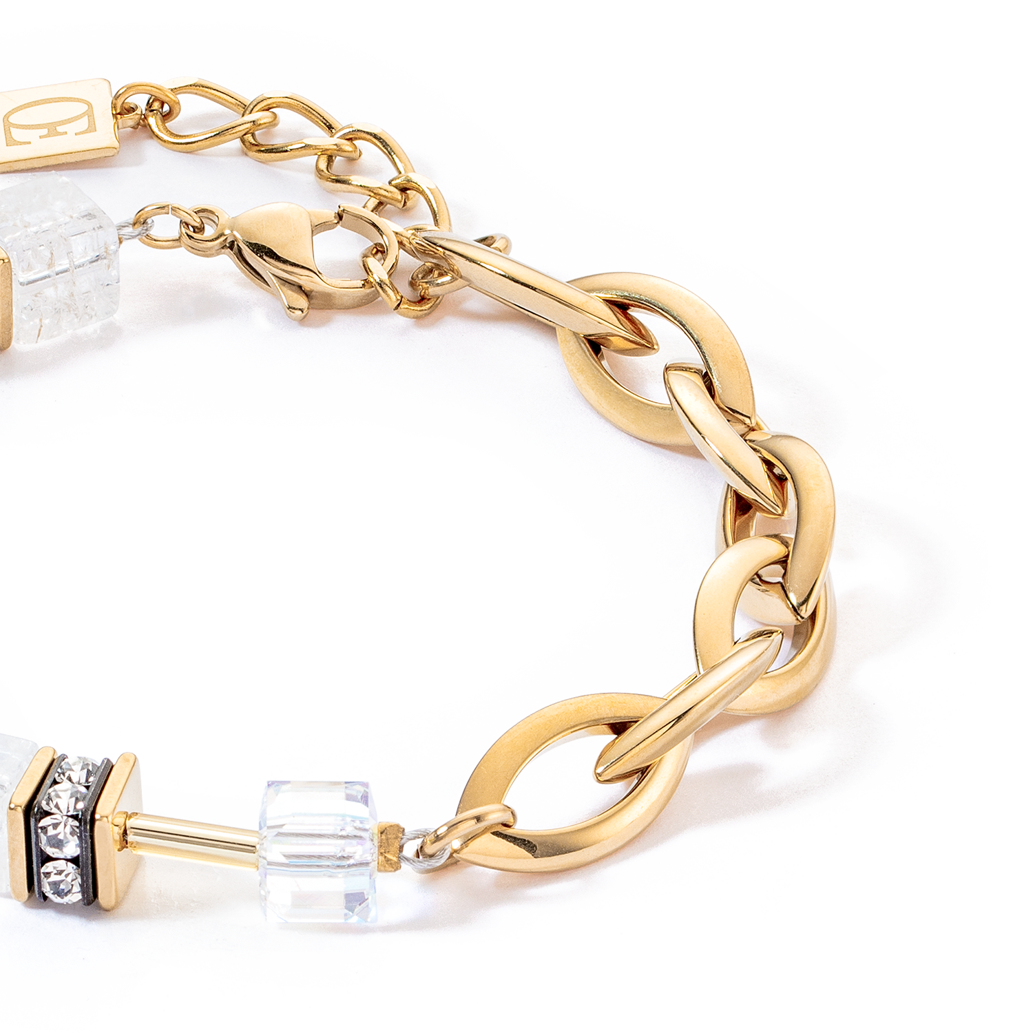 Bracelet GeoCUBE® Festive Layer or-blanc