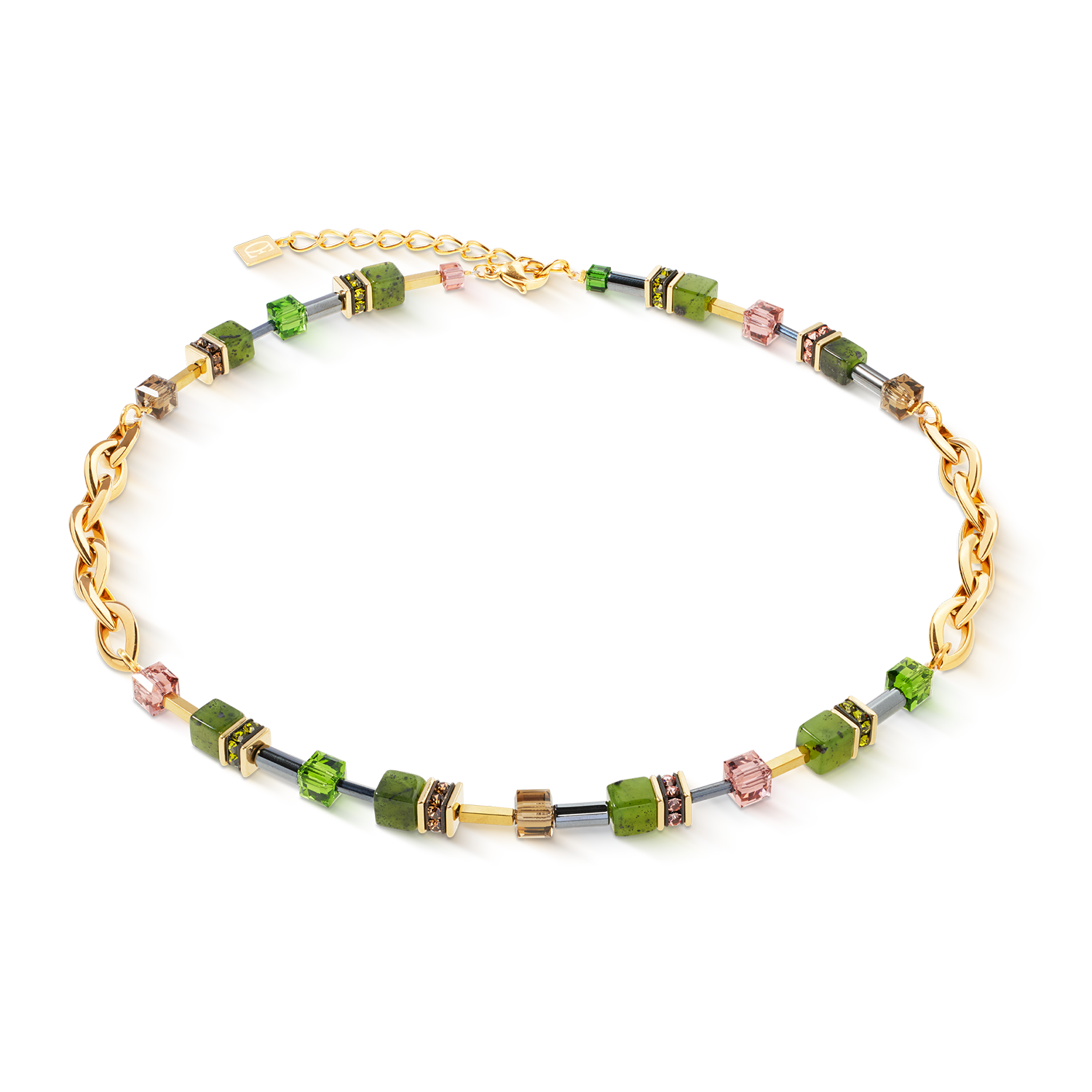 Collier GeoCUBE® Chunky Chain or-vert