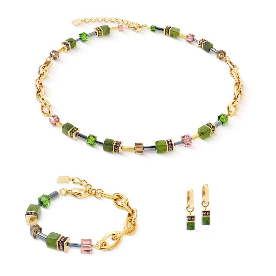 Collier GeoCUBE® Chunky Chain or-vert
