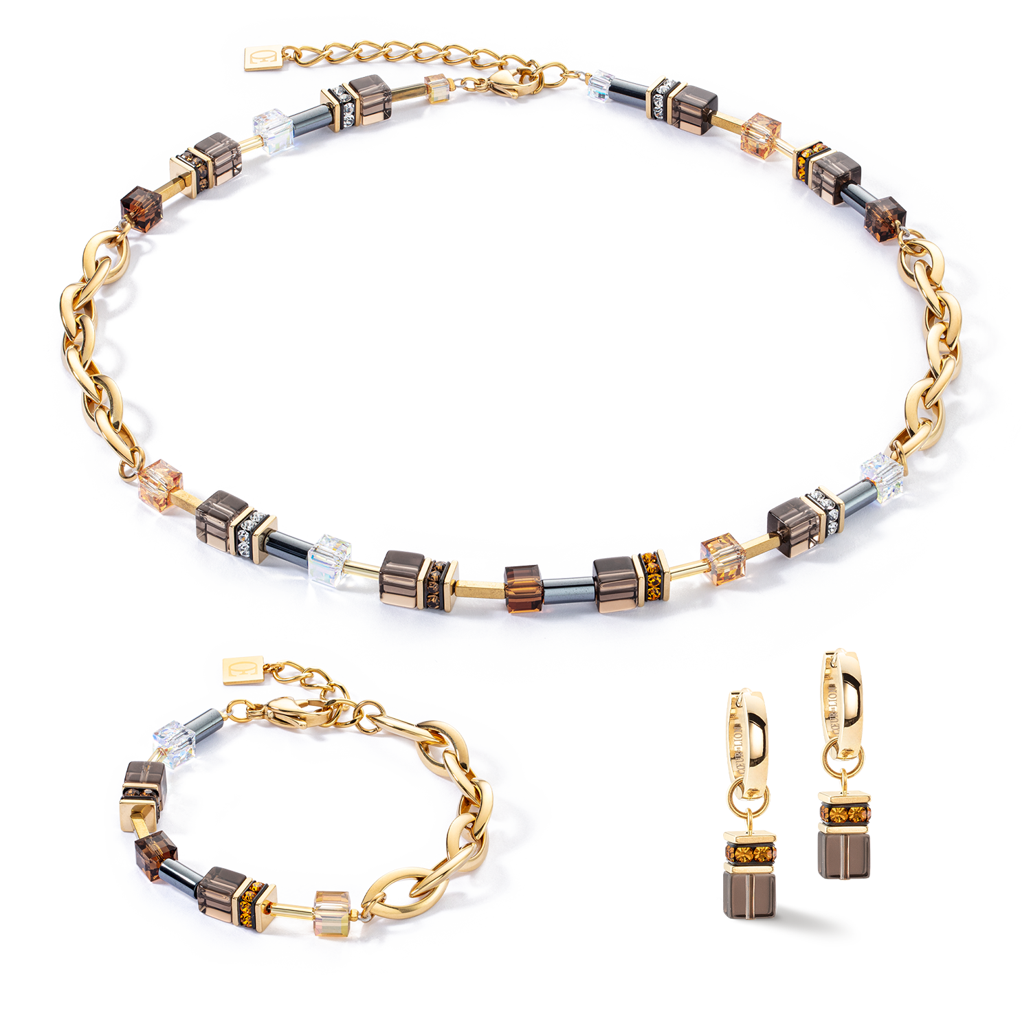 Bracelet GeoCUBE® Chunky Chain or-brun