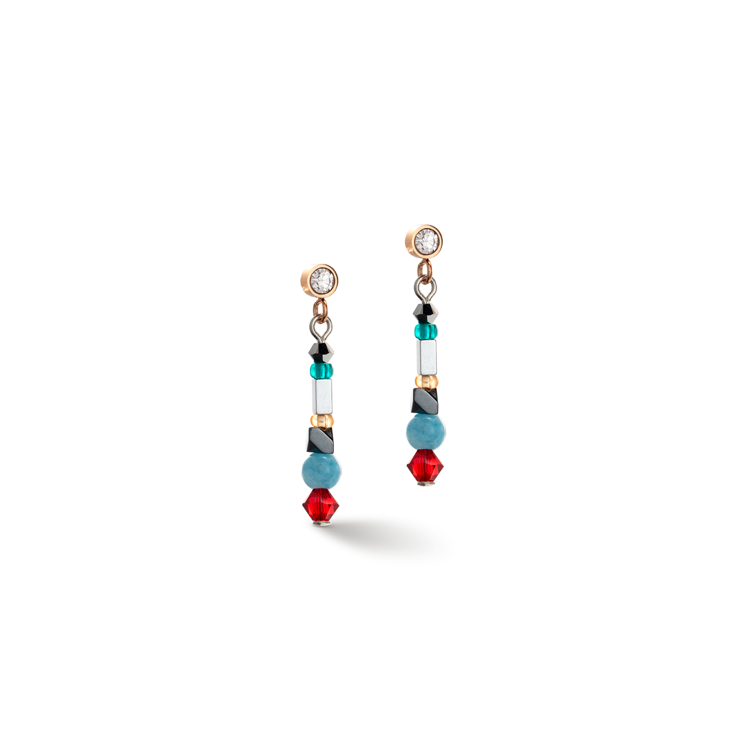 Boucles d'oreille Sparkling Dot Pierres Précieuses multicolore vintage