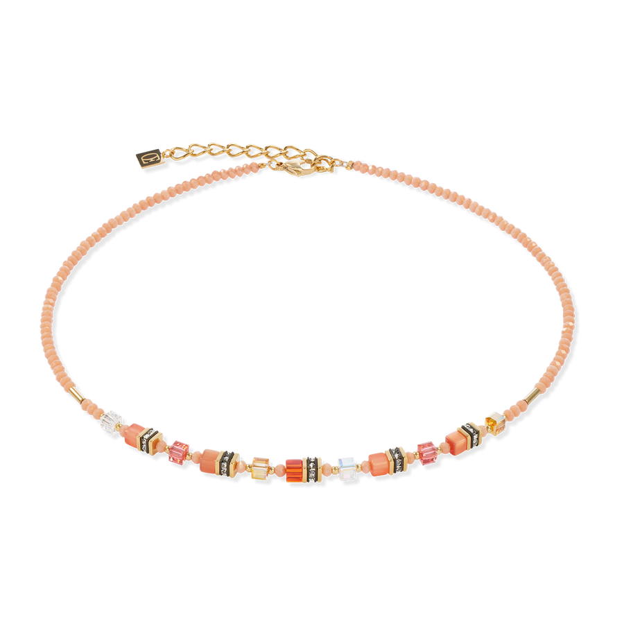 Collier Mini Cubes orange