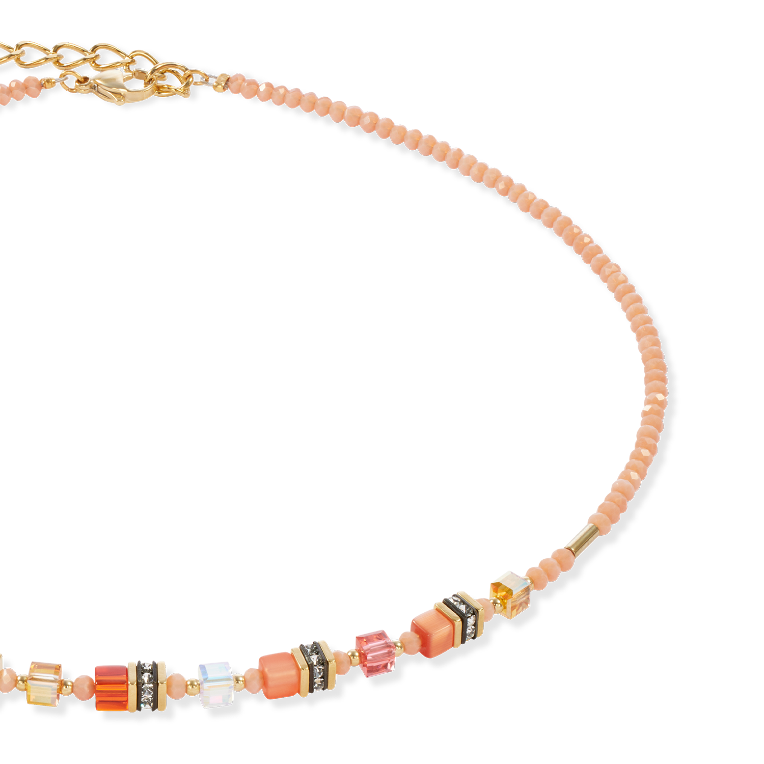 Collier Mini Cubes orange