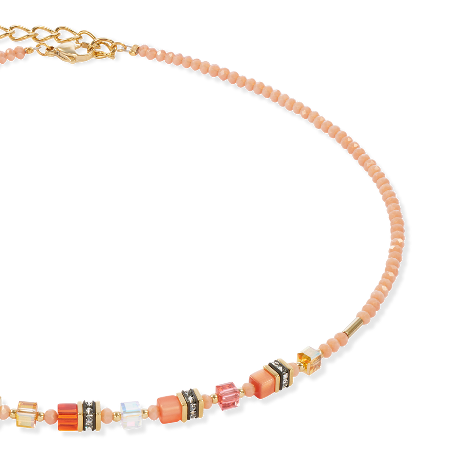 Collier Mini Cubes orange