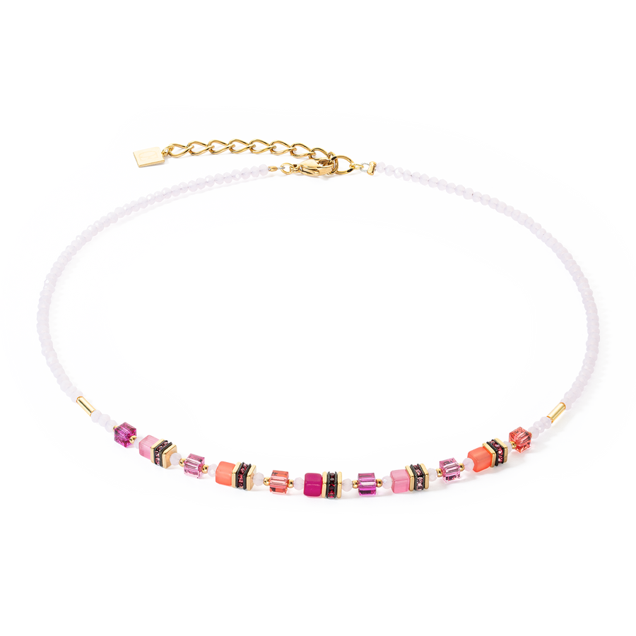 Collier Mini Cubes Magenta