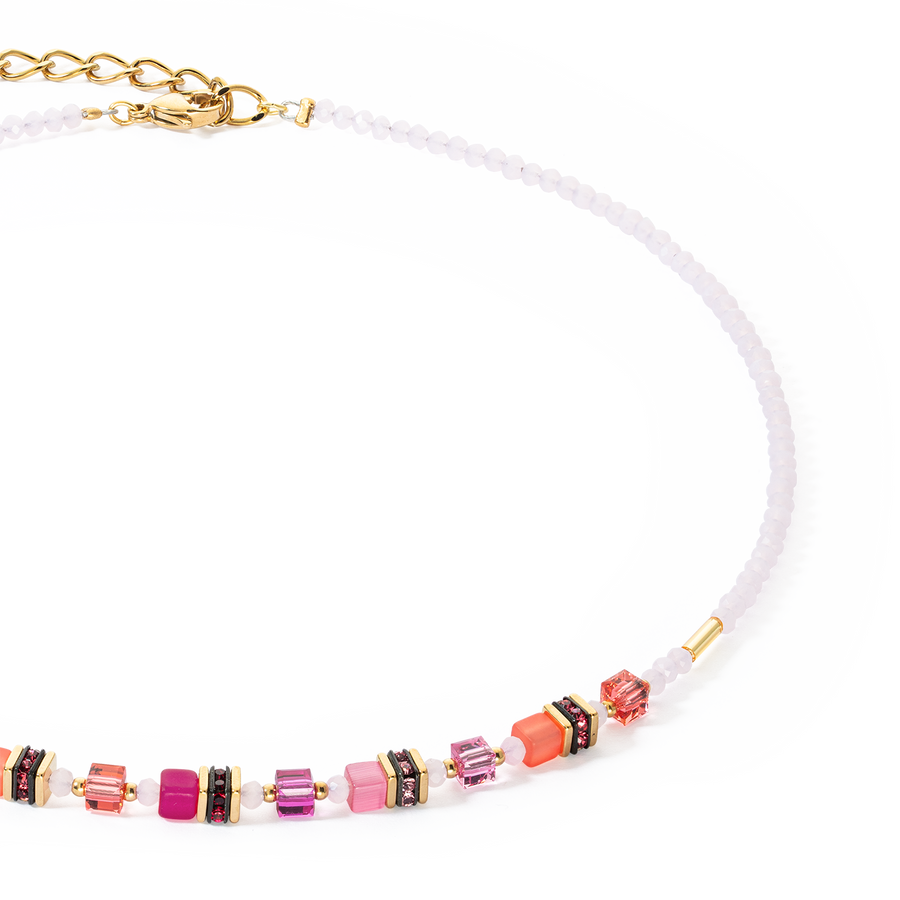 Collier Mini Cubes Magenta