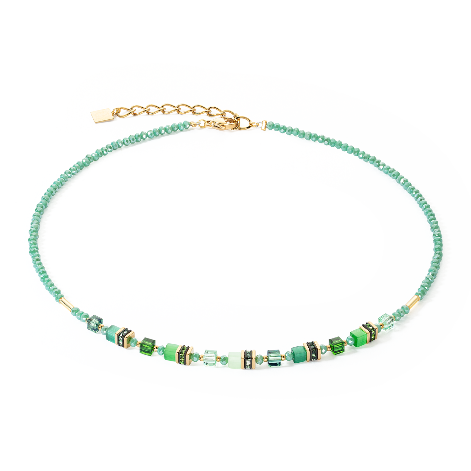 Collier Mini Cubes vert