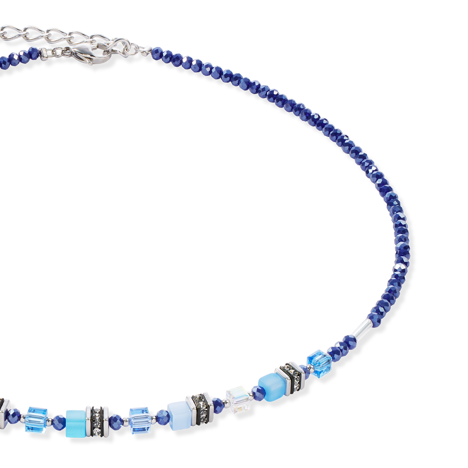 Collier Mini Cubes bleu