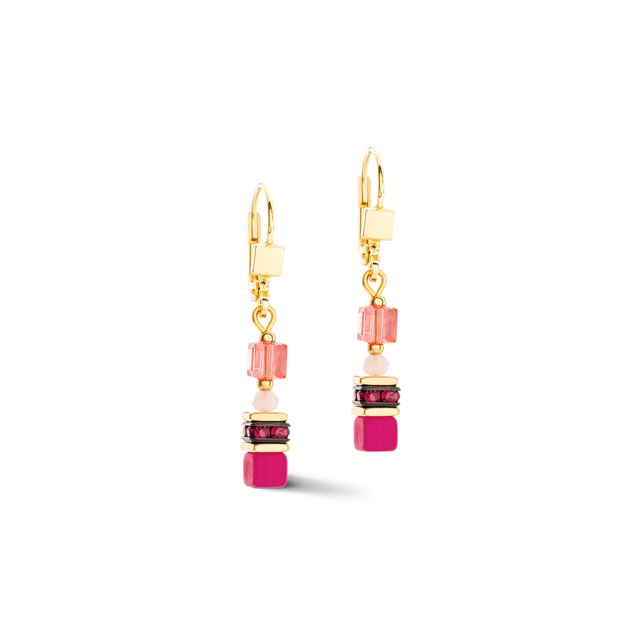 Boucles d'oreilles Mini Cubes Magenta
