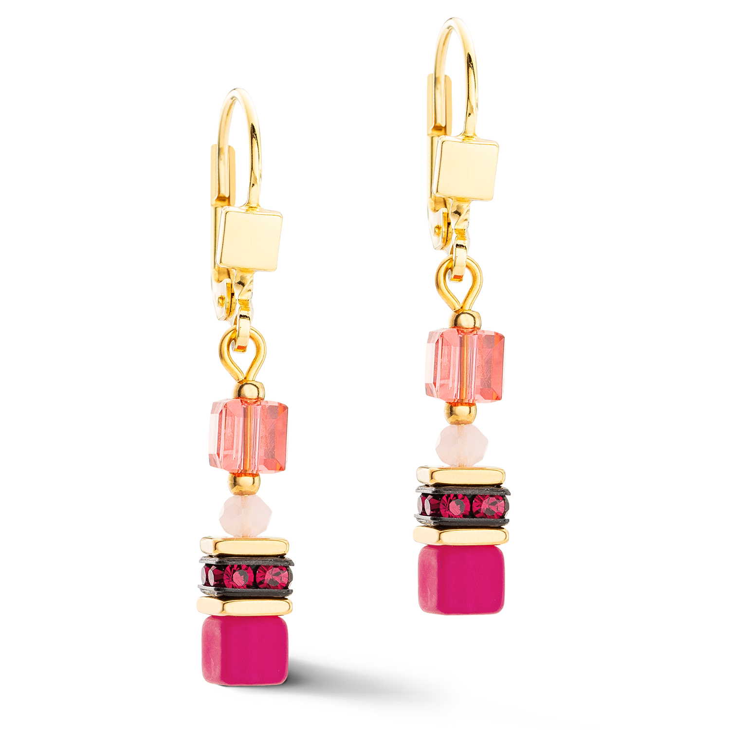 Boucles d'oreilles Mini Cubes Magenta