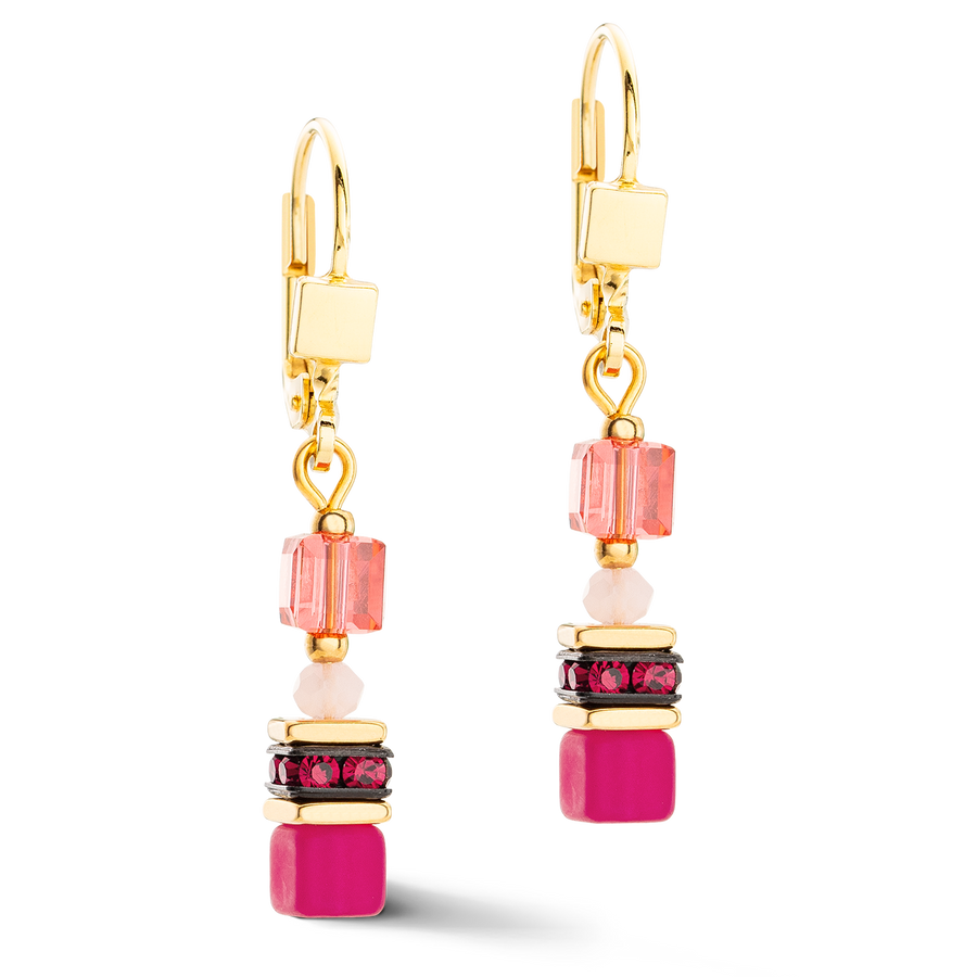 Boucles d'oreilles Mini Cubes Magenta