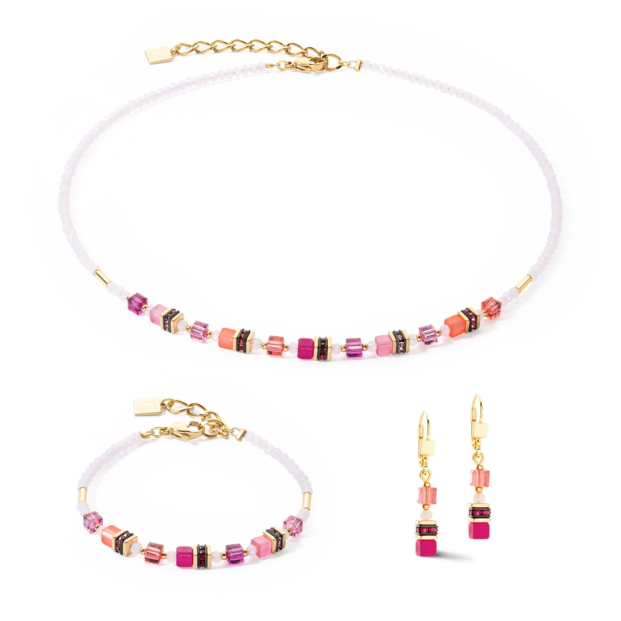 Boucles d'oreilles Mini Cubes Magenta