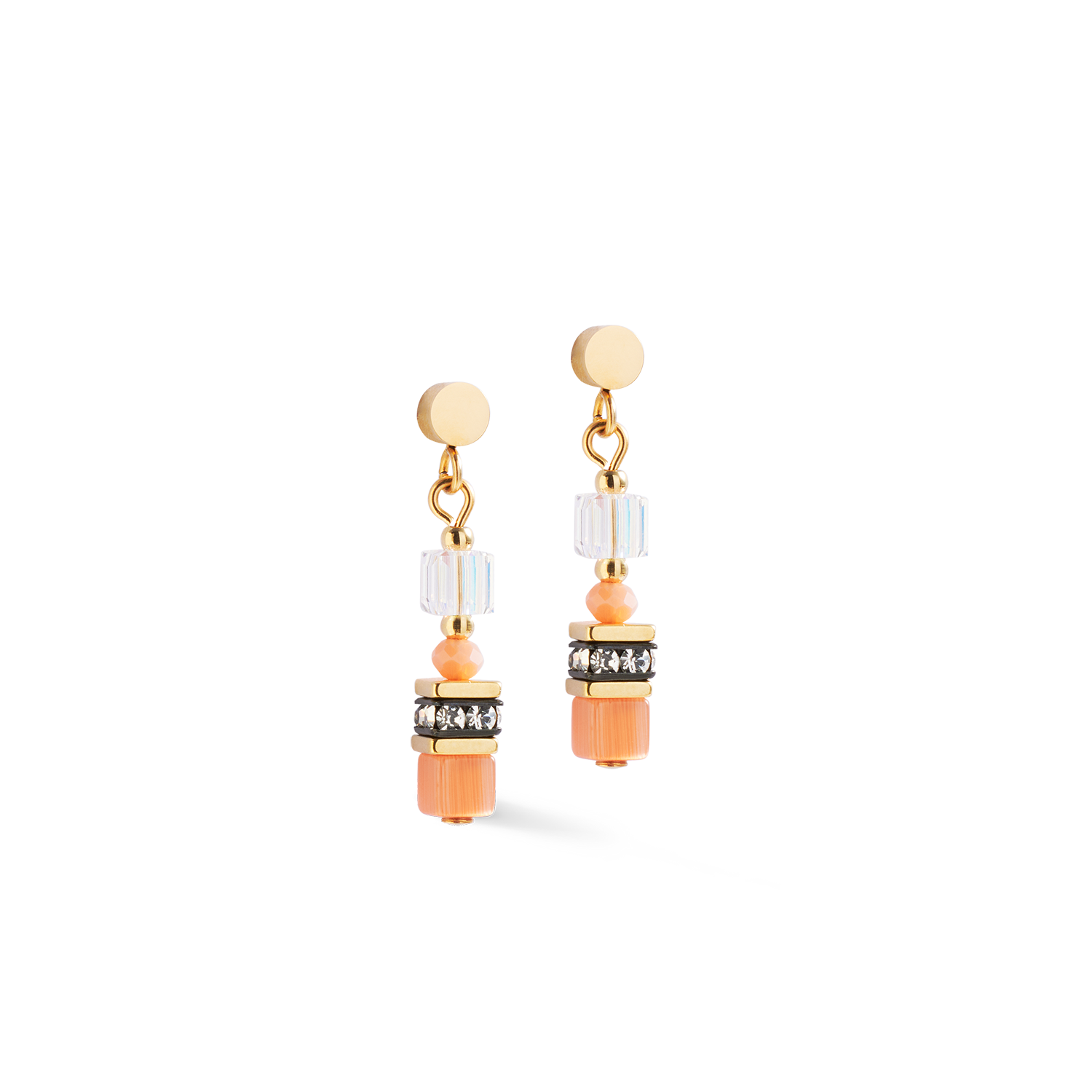 Boucles d'oreilles Mini Cubes orange