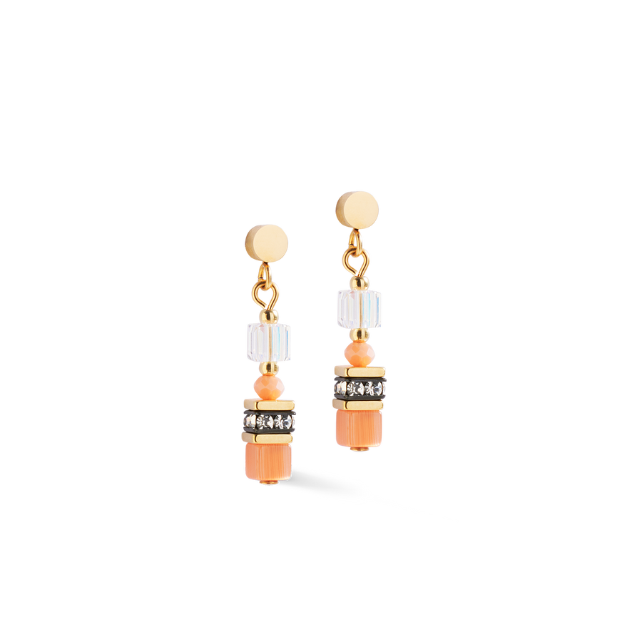 Boucles d'oreilles Mini Cubes orange