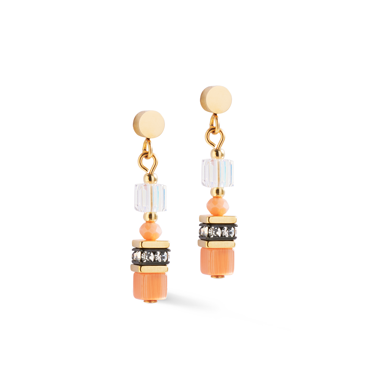 Boucles d'oreilles Mini Cubes orange