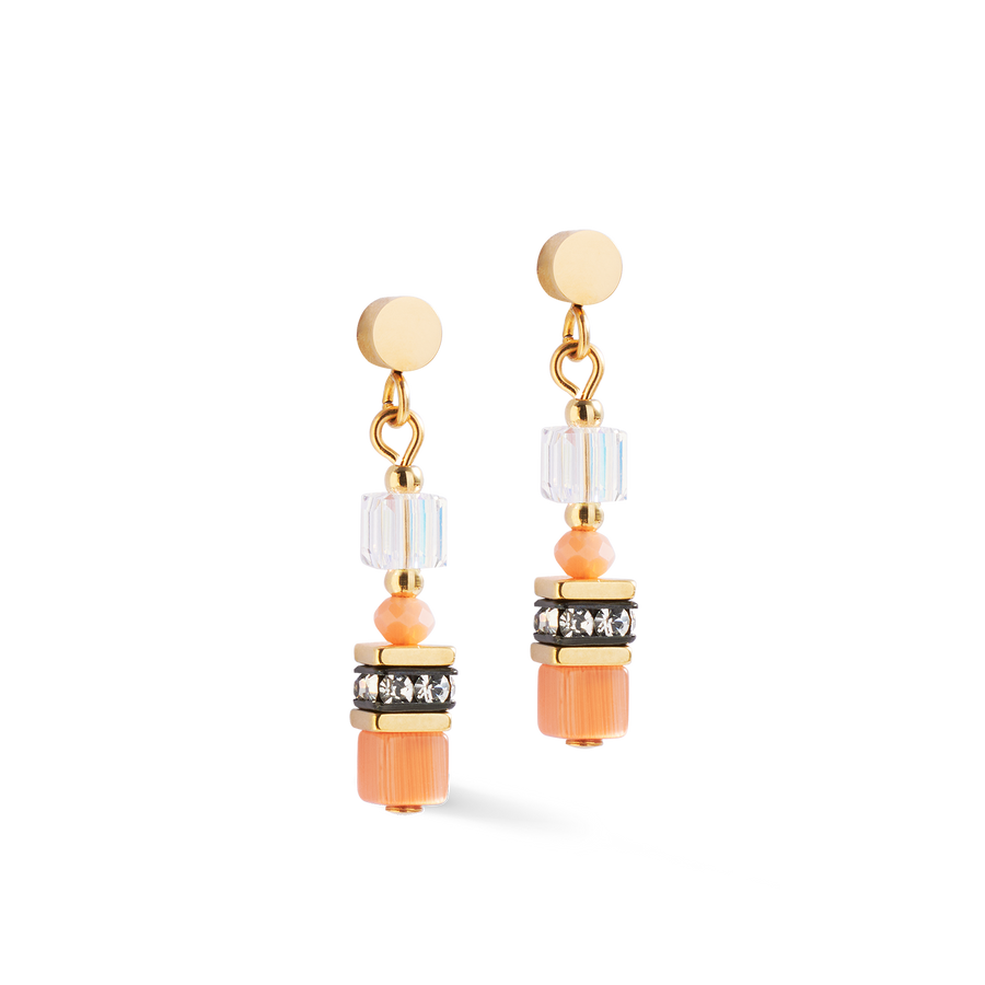 Boucles d'oreilles Mini Cubes orange